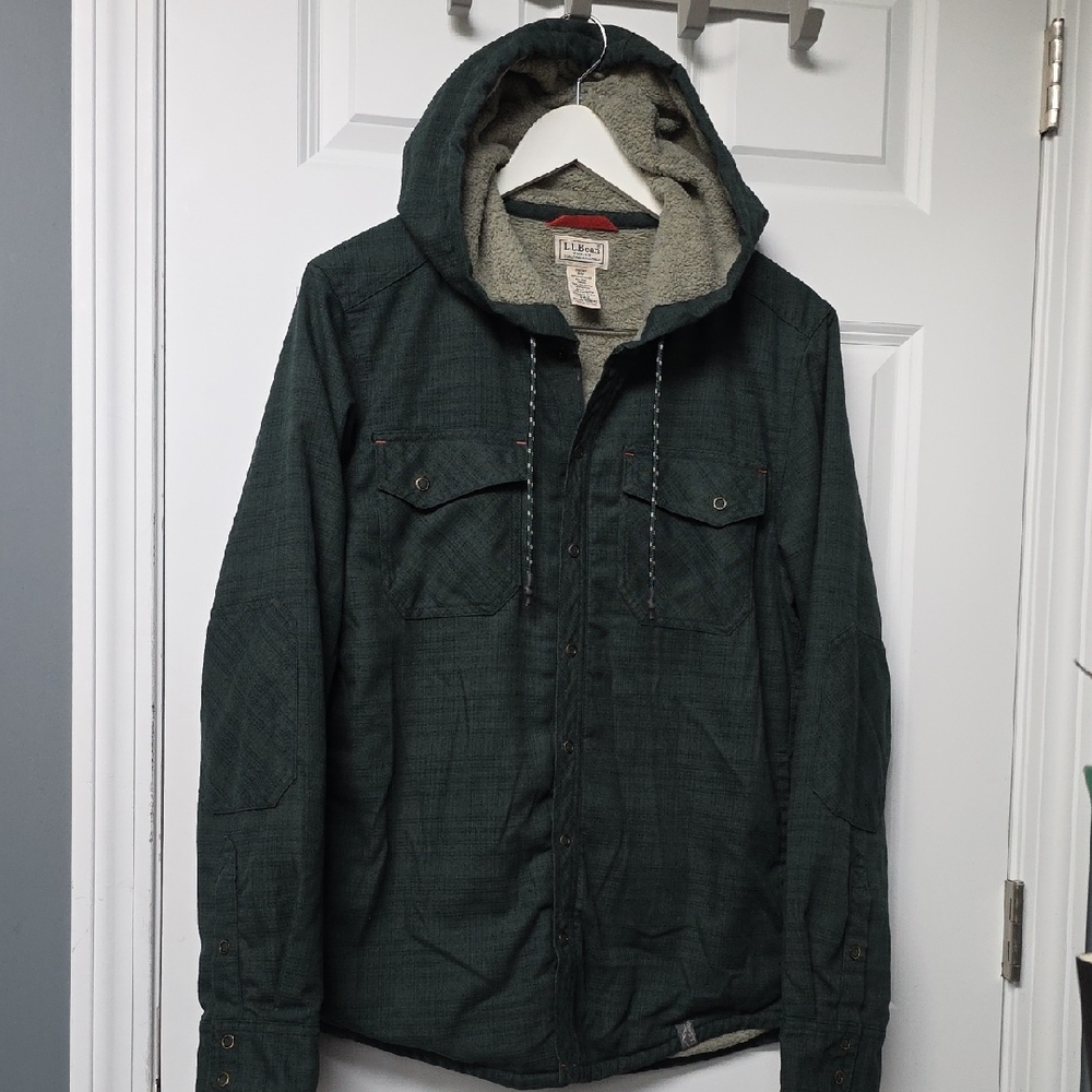 LLBean Katahdin Performance Flannel Shirt Hi-Pile Fleece Lined